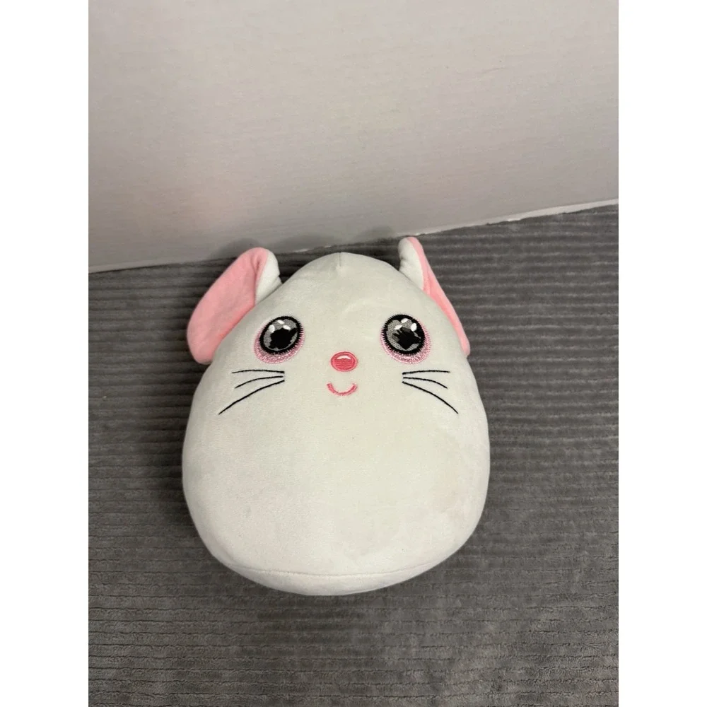 Ty Squishy Beanies Squish-A-Boo Catnip the Grey Mouse Large 9